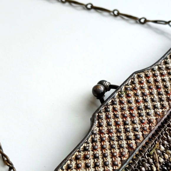 Antique / Vintage French Art Nouveau Style Chainmail Mini Purse Early 1900's - Picture 3 of 13
